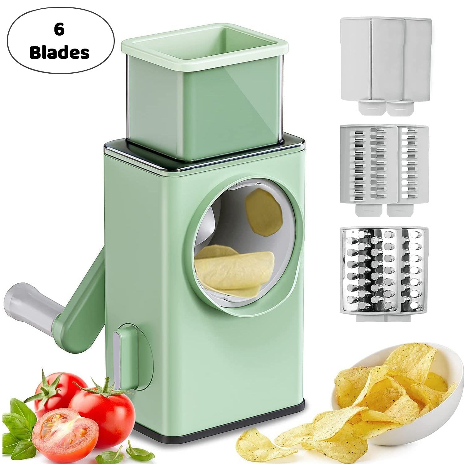 Stainless Steel Vegetable Chopper with 6 Blades - Kitchen Mandoline Slicer Stainless Steel Vegetable Chopper with 6 Blades - Kitchen Mandoline Slicer